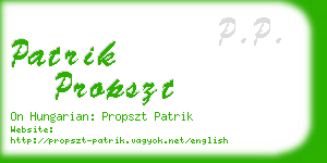 patrik propszt business card